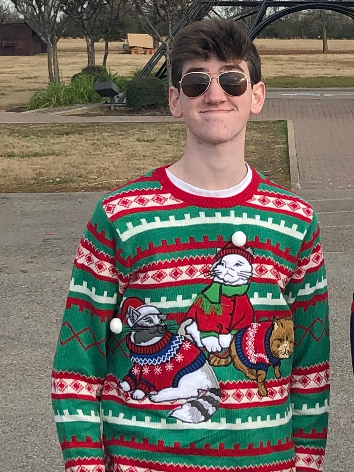 Ryan in a festive Christmas sweater